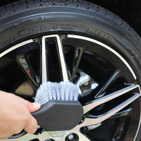 Car Wheel Brush Tire Brush Wheel Cleaner Brush for Car Rim, Soft Bristle Cleaning Brush Car Wash Brush Clean Tires & Wheel Releases Dirt and Road ...