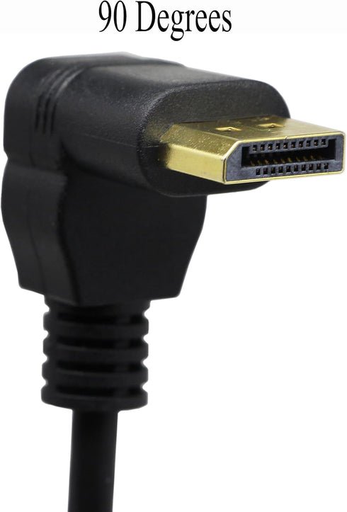 (30 CM/12inch) DP to DP Cable, CGTime Gold Plated 90 Degree Up Displayport Male to Displayport Male Audio and Video Extender Adapter Cable (Up M/M...