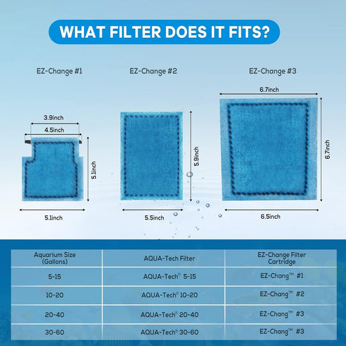 9 PCS Aquarium Filter Cartridge Compatiable with Aqua-Tech Filters (EZ-Change #1) Fish Tank Filter Cartridge Compatiable with Aqua-Tech 5-15 Power...