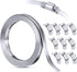 Hose Clamp Fasteners Only, All 304 Stainless Steel Screw Worm Clamp Fasteners for DIY Large Adjustable Worm Drive Hose Clamp Kit Metal Strapping, ...