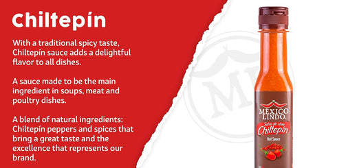 Mexico Lindo Chiltepin Hot Sauce | 14,200 Scoville Level | Traditional Spicy Flavor | 5 Fl Oz Bottles (Pack of 6)...