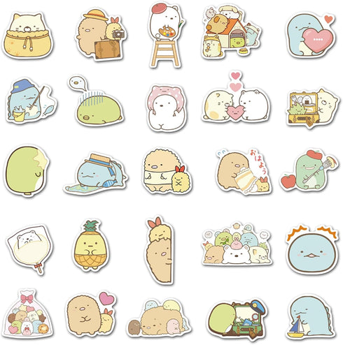 Kawaii Sumikko Sticker 50 Pcs Waterproof, Removable,Lovely,Beautiful,Stylish Teen Stickers, Suitable for Boys and Girls in Water Bottles, laptops,...