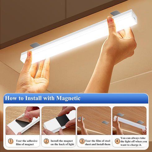 Under Cabinet Lights - Motion Sensor Light Indoor for Pantry, Closet, Kitchen, Bathroom - Battery Operated Magnetic Cabinet Lighting with Auto Off...