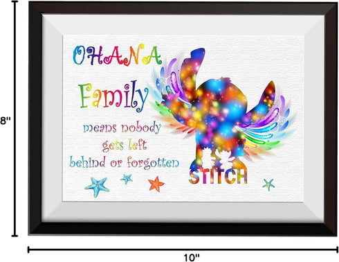 Uhomate Lilo and Stitch Ohana Means Family Home Canvas Prints Wall Art Inspirational Quotes Wall Decor Living Room Bedroom Bathroom Artwork C002 (...