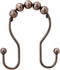 Kenney KN67122 Rust-Resistant Gliding Metal Beaded Shower Curtain Rings with Double Hanging Hooks for Shower Curtain and Standard Shower Curtain R...