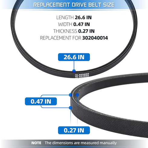 302040014 Snowblower Belt Auger Drive Belt Compatible with Powersmart Snow Blower DB7659 DB7659H Snow Thrower V belt Snow Blower Replacement Parts...