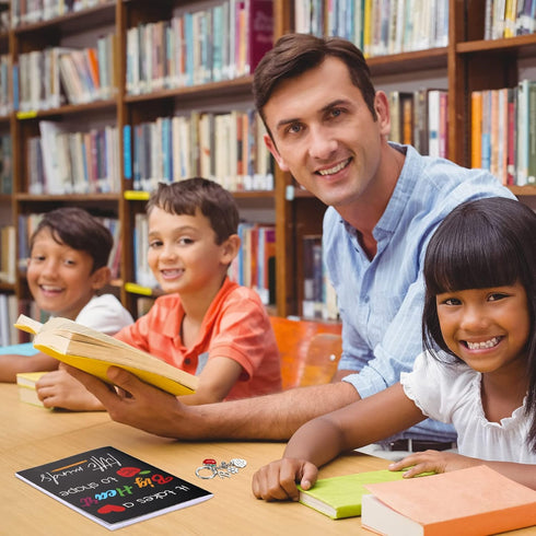 Yinkin Teacher Appreciation Gift Set Teacher Inspirational Notebook and Teacher Keychain with Initial (Initial B Style)...