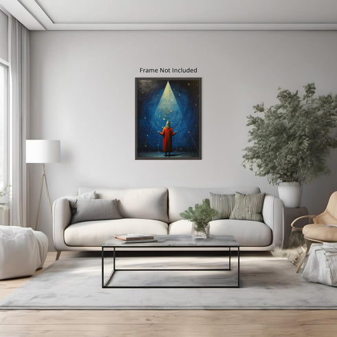 Posterizer 1 pcs-funky alien man praying to the stars-Abstract & Modern Art-Fantasy & Fiction Art-Gift for Art Lovers-Decor for Home & Office- UNF...