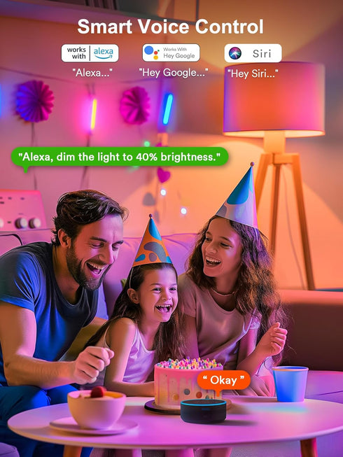 Smart Light Bulbs, Color Changing A19 LED Light Bulb, Work with Alexa and Google Assistant, Wi-Fi & Bluetooth Light Bulbs, 16 Million Colors RGBCW...