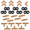 28 Pieces Drip Irrigation Fittings Kit for 1/2 Inch Tubing, 7 Couplings, 7 Tees, 7 Elbows, 7 End Cap Plugs, Barbed Connectors for Rain Bird, Compa...