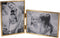 Vertical Horizontal Combo- Double 4 by 6 Inch Metal Folding Picture Frames-(1 Landscape and 1 Portrait Style) (Modern gold)...