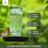 Kingsyard Bird Water Feeder, 16 Oz Glass Bird Water Dispenser Bird Waterer with Metal Hanging for Garden Yard Outside Decoration, Green...