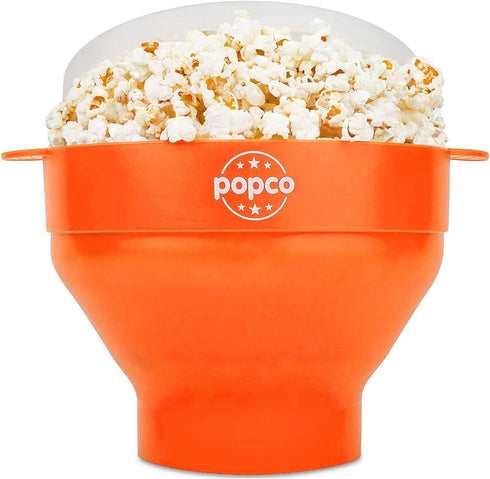 POPCO Popcorn Popper Microwave Collapsible - Large Microwave Popcorn Maker with Handles - Dishwasher Safe Silicone Pop Corn Bowl - Ideal for Quick...