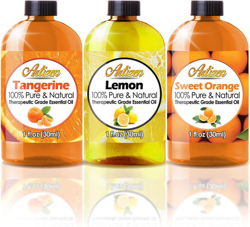 Artizen Citrus Essential Oils Set - 1 Ounce 3 Pack (100% PURE) Sweet Orange, Lemon, and Tangerine - Bonsai & Citrus Ginger Fragrance Oil - Essenti...