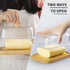 Glass Large Butter Dish with Lid and Knife for Countertop and Refrigerator, Butter Keeper Container Storage with Handle for Fridge, Butter Holder ...