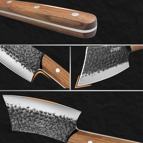 Kitory Cleaver Knife 5'' Professional Kitchen Butcher Cleaver with Anti-Slip Handle for Meat, Vegetables, Bread, Bone, High Carbon-Stainless Steel...