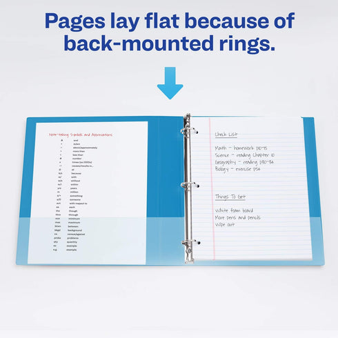 Avery Durable View 3 Ring Binder, 1 Inch Slant Rings, 1 Pool Blue Binder (17012)...
