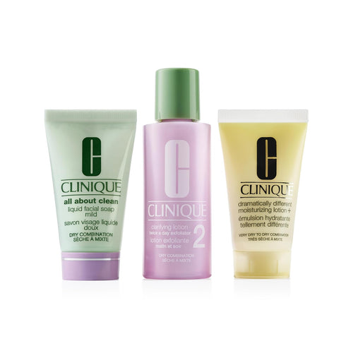 Clinique Refresher Course Skincare Set for Dry Combination Skin Types...