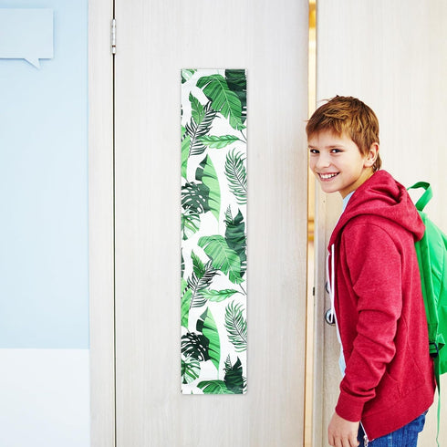 2 Pcs Classroom Door Window Cover Blackout Window Shades 8 x 36 Inches Tropical Leaves Patterns Side Door Window Curtain for Classroom Glass Door ...