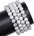 8mm Natural Matte White Howlite Round Gemstone Frosted 100Pcs Bulk Loose Beads for Jewelry Making with Stretch Beading Cord LPBeads...