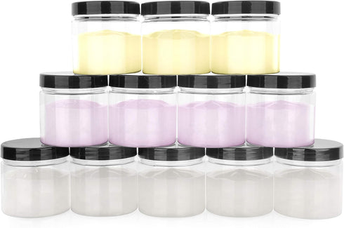 Healthy Packers 4oz Plastic Jars with Lids - Small Clear Jars with Lids - Lotion Containers with Lids | 4 oz Plastic Mason Jars with lids | Cream ...