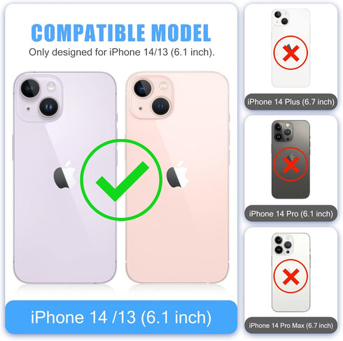 Caka Glitter Case for iPhone 13 14 6.1 inch Case for Girls Women with Built-in Screen Protector Liquid Quicksand Protective Shockproof Full Body P...