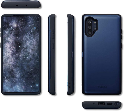 TORU CX PRO Case for Galaxy Note 10 Plus / 10 Plus 5G, with Card Holder | Slim Protective Cover with Hidden Cards Wallet Flip Slot Compartment Kic...