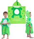 LOLANTA Children's Bath Towels with Hooded Dinosaur, Boys Beach Towel Pool Poncho Swim Cover-Ups 100% Cotton (Green#A-New,4-6 Years)...