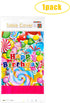 Sweet Candy Lollipop Plastic Tablecloth for Candyland Themed Birthday Party Baby Shower Decoration,Rectangle Disposable Table Cover - 52 x 90 inch...