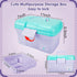 11in Mutipurpose Storage Box Organizer with Removable Tray, Portable Small Craft Box with Handle, Plastic Clear Tool Box Art Case for Makeup, Sewi...