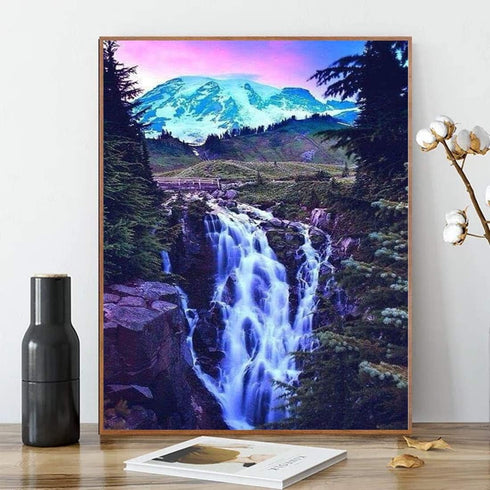 ACENGXI Paint by Numbers Waterfall DIY Painting by Numbers Kits for Adults Beginner Kids DIY Canvas Painting by Numbers Acrylic Painting Kit Home ...