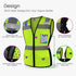 Reflective Vest for Women, Mesh Womens Safety Vest with 11 Pockets and Zipper, Hi Vis Neon Construction Work Vest for Lady Surveyors/Workers, Snug...