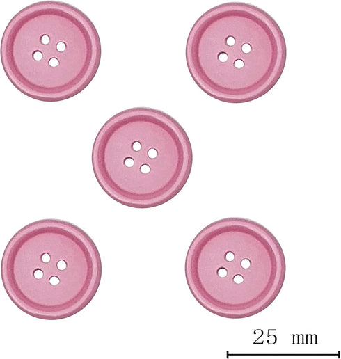 Libiline 100pcs Resin Button Solid Color 4Holes Craft Clothe Sewing Card Making Sweater Shirt (Multi-Color, 1"(25mm))...