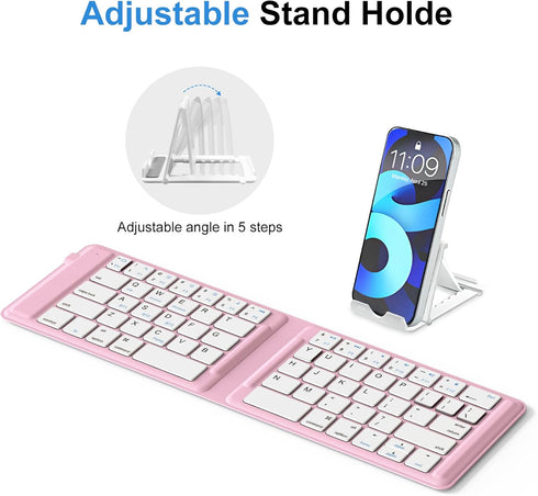 OMOTON Foldable Bluetooth Keyboard, Wireless Folding Keyboard, Multi-Device and Rechargeable, Portable Keyboard for iPhone, iPad, Android, Windows...