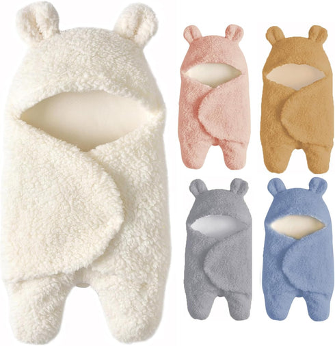 Baby Swaddle Blanket Boys Girls Cute Cotton Plush Receiving Blanket Soft Newborn Sleeping Wraps for Infant 0-6 Months...