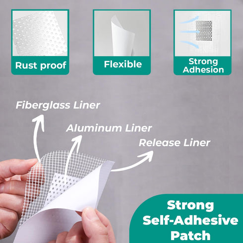 Drywall Repair Patch Kit | Wall Patch Repair Kit | Self-Adhesive Wall Hole Repair Fiberglass Meshes (1Pcs x 8 Inches) | Heavy Duty Wall Repair (8 ...