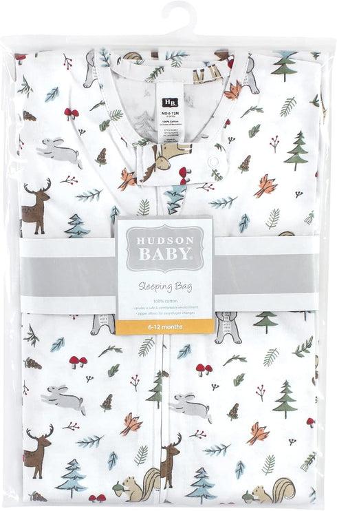 Hudson Baby Unisex Baby Cotton Sleeveless Wearable Sleeping Bag, Sack, Blanket, Woodland Friends, 0-6 Months...