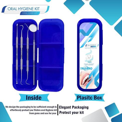 Dental Care Set Dentist Tools Kit, Professional Calculus and Plaque Remover Set, Dental Hygiene Kit, Teeth Plaque Remover Tool Metal Tooth Pick an...