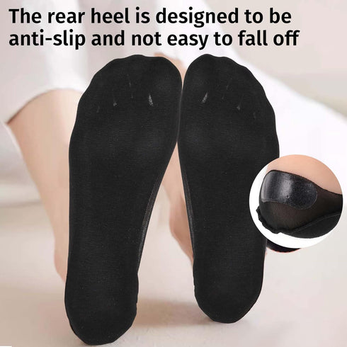 No Show Socks Women Low Cut Liner Non Slip Socks for Size 5-8 Invisible Hidden socks for Flats Heels Pumps, 5 Pairs, 3 Black + 2 Nude...