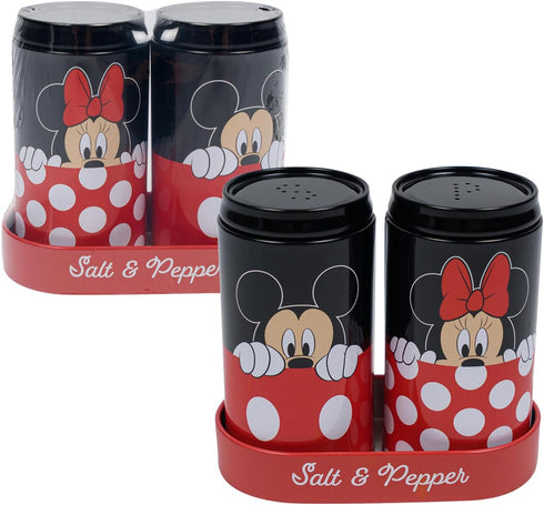 Mickey and Minnie Salt and Pepper Shakers - Disney Kitchen Accessories Bundle with Mickey and Minnie Salt and Pepper Shakers Plus Stickers | Micke...