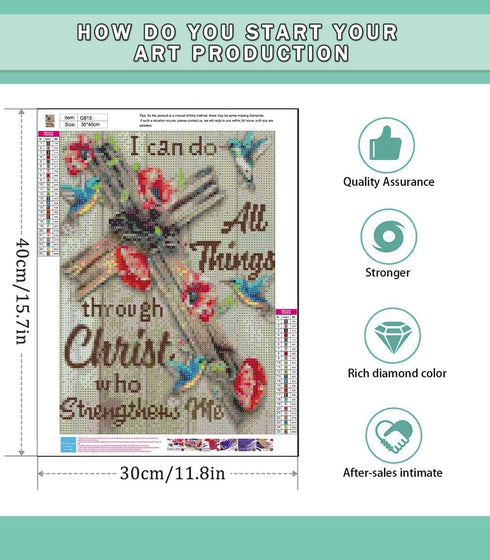 Clendo Christ Diamond Painting Kits for Adults, 5D DIY Full Drill Diamond Dots Paintings with Diamonds Gem Art and Crafts for Adults Home Wall Dec...