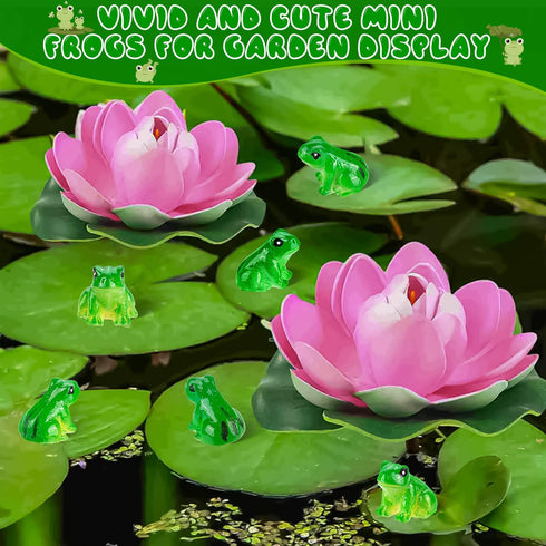 120PCS Mini Resin Frogs Green Frogs Figurines Miniature Animals Garden Decor for Model Fairy Garden Miniature Moss Landscape Display, DIY Terrariu...
