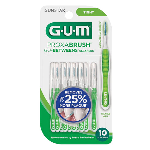 GUM Proxabrush Go-Betweens - Tight, Interdental Brushes for Tight Teeth, Dental Picks for Plaque Removal, Safe for Braces & Dental Devices, 10ct (...