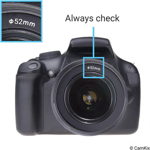 Camera Lens Hood 52mm - Rubber - Set of 2 - Collapsible in 3 Steps - Sun Shade/Shield - Reduces Lens Flare and Glare - Blocks Excess Sunlight for ...