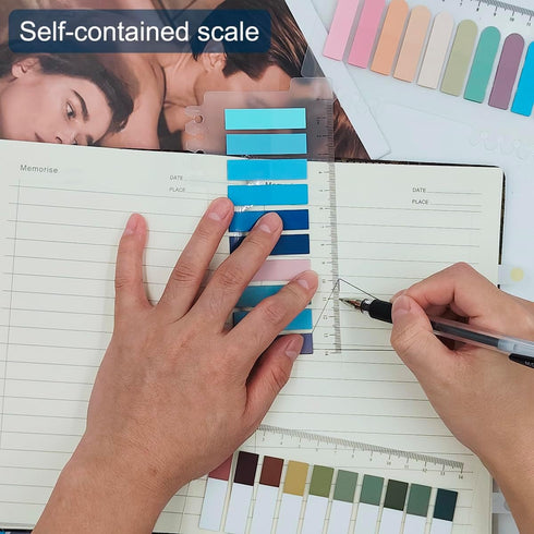 3800 PCS Sticky Tabs Page Markers Sticky Index Tabs, DaKuan Transparent Sticky Notes with Ruler for Page Marking, Document categorization, Index M...