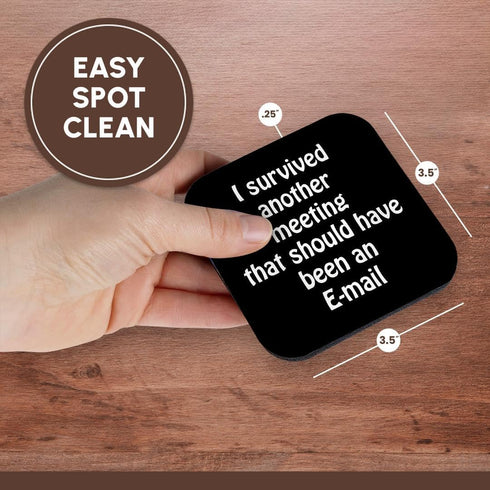 3dRose CST_218472_2 I Survived Another Meeting That Should Have Been an Email Soft Coasters, (Set of 8)...