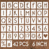 6 Inch Letter Stencils and Numbers, 42 Pcs Alphabet Drawing Stencils, Reusable Plastic Craft Templates for Painting on Wood, Wall, Fabric, Rock, S...