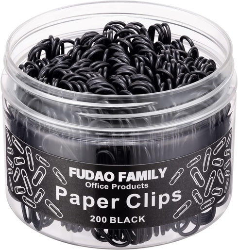 Large Paper Clips, 2 Inch Black Paper Clip, 200 pcs Jumbo Paperclips...