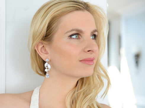 Mariell Bridal and Wedding Large Statement Earring, Bold Size Cubic Zirconia Crystal Jewelry for Brides, Pageant, Prom and Mother of the Bride...