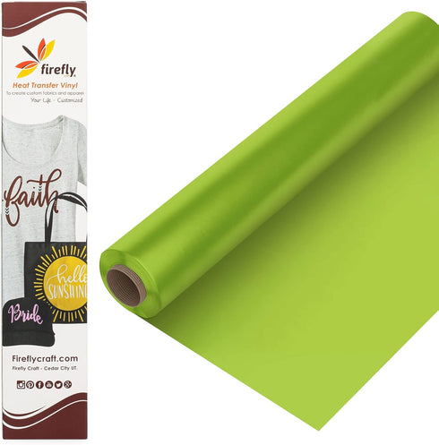 Firefly Craft Regular Lime Green, Heat Transfer Vinyl for Shirts - Iron on Vinyl for Cricut & Silhouette Heat Press Vinyl for Shirt Transfers - Ir...
